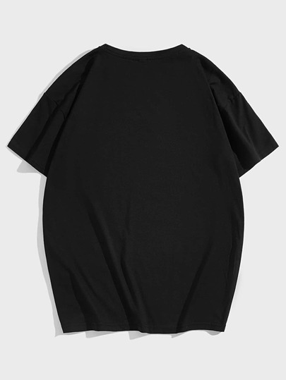Guys Cotton Alien & Letter Graphic Tee