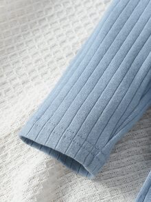 Baby 3D Ear Design Hooded Belted Sleep Robe - Dusty Blue - View 4