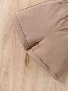 Baby Boy Solid Tee & Roll Up Hem Shorts - Multicolor - View 6