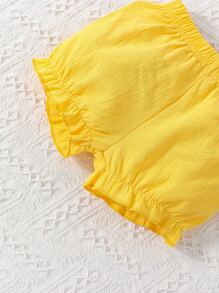 Baby Floral Print Ruffle Trim Top & Shorts - Multicolor - View 3