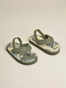 1 双时尚酷炫卡通恐龙设计休闲拖鞋/家居鞋（图案可能有所不同）