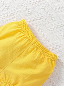 Baby Floral Print Ruffle Trim Top & Shorts - Multicolor - View 6