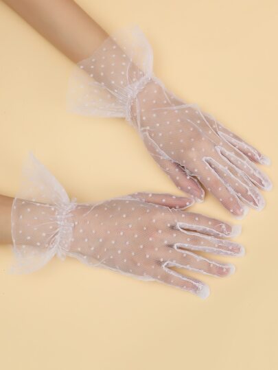 Elegant Polka Dot Pattern Gloves Valentine's Day