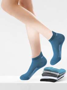 2pairs Men Random Letter Graphic Ankle Socks - Multicolor - View 1