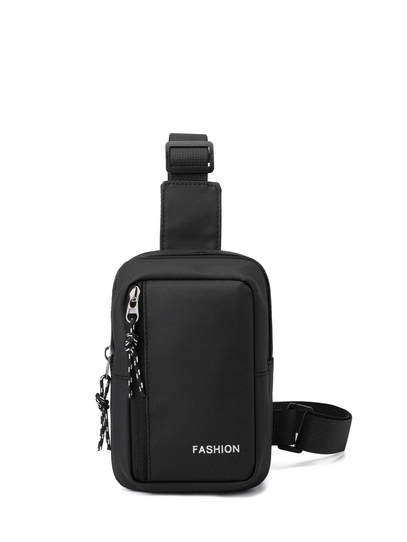 男孩字母圖案單肩包 - 黑色 - 查看 1