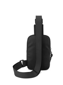 男孩字母圖案單肩包 - 黑色 - 查看 4