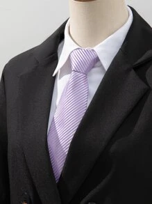 男士條紋圖案系帶 - 紫羅蘭色 - 查看 1