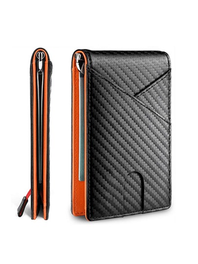 RFID Carbon Fiber Credit Card Holder Men's Wallet Ultra-Thin Bank Card Holder Money Clip Mini Short Pocket Wallet Gift Travel Business