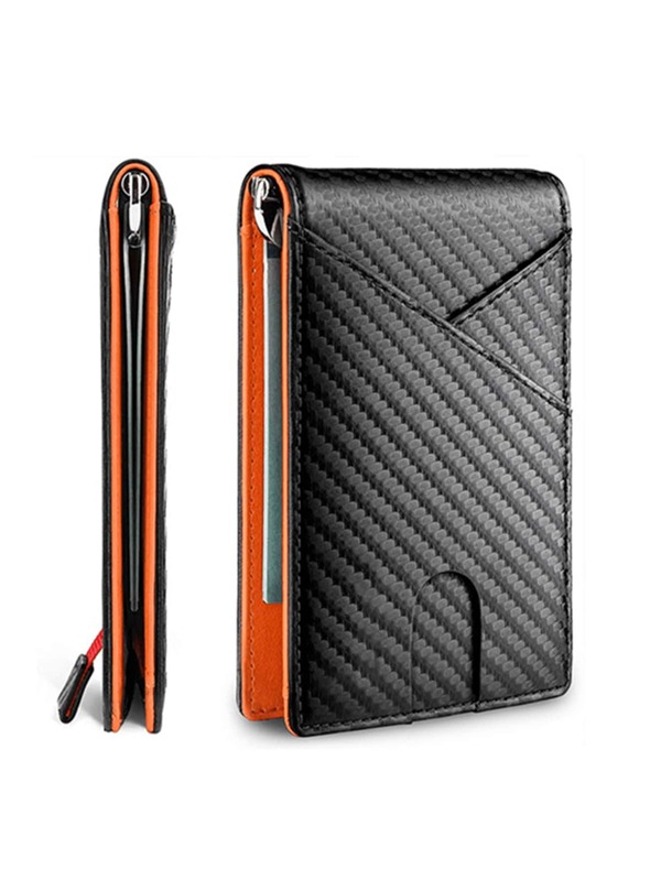 RFID Carbon Fiber Credit Card Holder Men's Wallet Ultra-Thin Bank Card Holder Money Clip Mini Short Pocket Wallet Gift Travel Business