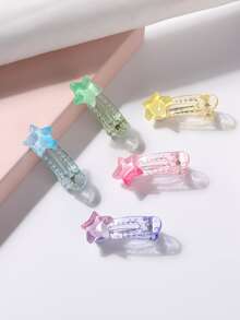 5pcs Girls Random Color Star Decor Alligator Hair Clip - Multicolor - View 1