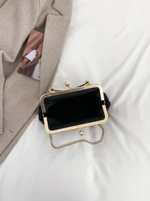 Chicas Bolso cartera con cadena con cerradura - Negro - Ver 4