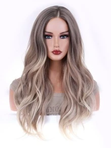 Long Curly Synthetic Wig - Piano Color - View 1