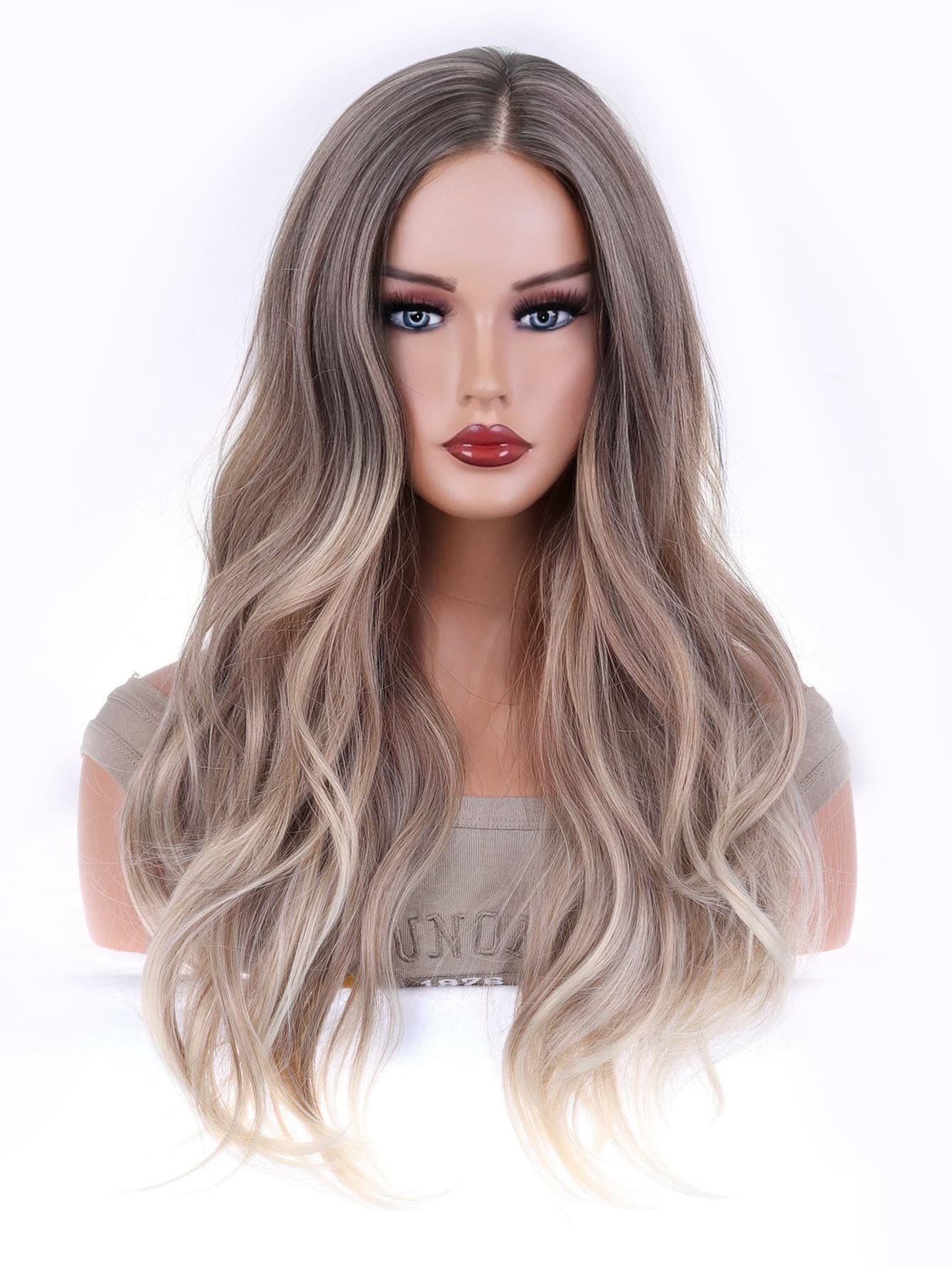 Long Curly Synthetic Wig - Piano Color - View 1