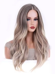 Long Curly Synthetic Wig - Piano Color - View 4