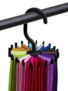 1 móc treo khăn bằng nhựa, móc treo khăn có thể xoay tối giản cho gia đình - màu đen - Xem 1