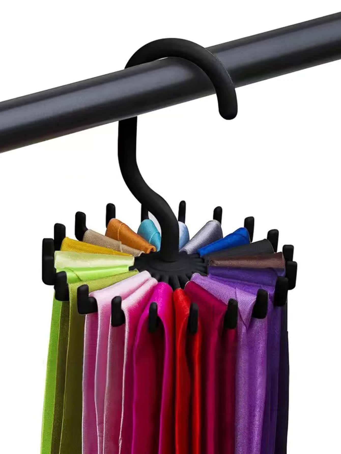 1 móc treo khăn bằng nhựa, móc treo khăn có thể xoay tối giản cho gia đình - màu đen - Xem 1