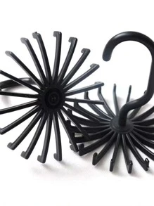 1 móc treo khăn bằng nhựa, móc treo khăn có thể xoay tối giản cho gia đình - màu đen - Xem 3