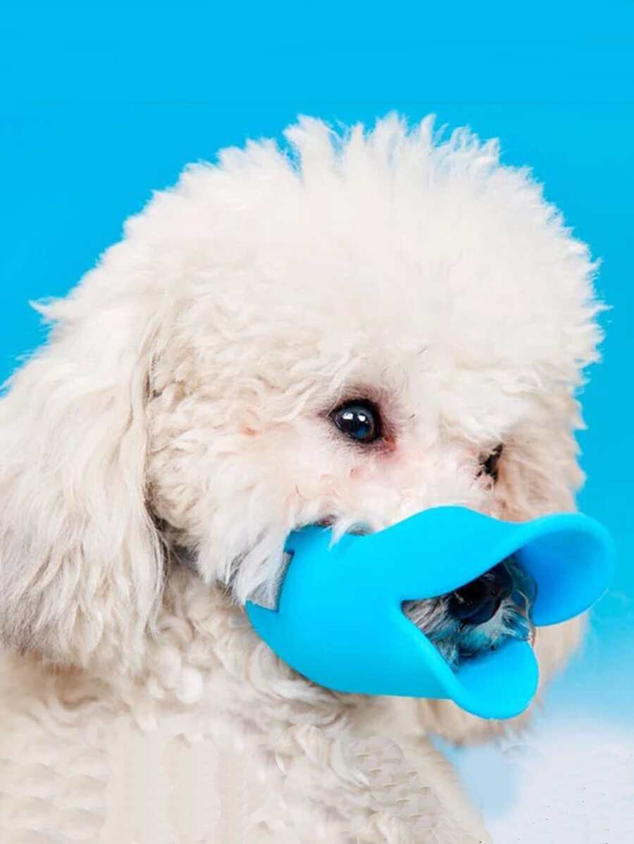 1pc Silicone Pet Muzzle - Blue - View 1