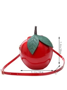 Mini Apple Shape Novelty Bag - Red - View 3