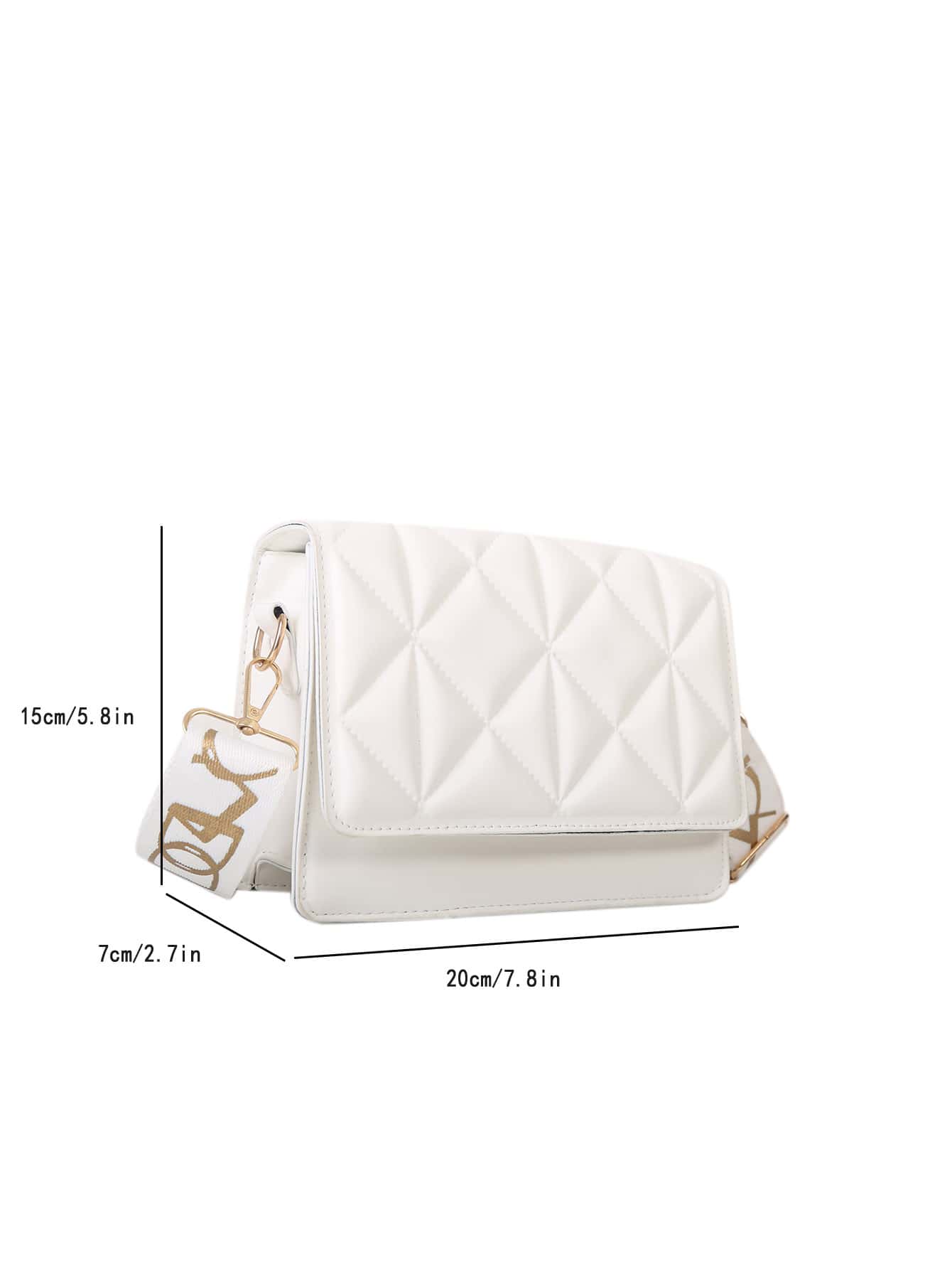 Mini Quilted Flap Square Bag - White - View 3