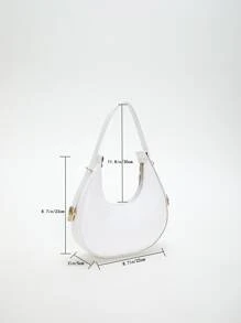 Crocodile Embossed Hobo Bag - White - View 3