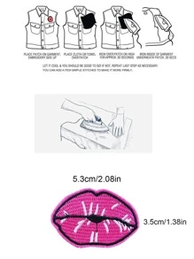 1 Môi Thiết Kế Sắt Trên Miếng Dán Dễ Thương Polyester Tự Làm Quần Áo Phụ Kiện Cho DIY - Nhiều màu - Xem 2