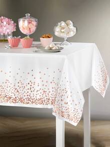 1入組塑料一次性桌布現代圓點圖案派對用一次性桌布 - 玫瑰金 - 查看 2