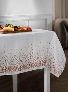 1入組塑料一次性桌布現代圓點圖案派對用一次性桌布 - 玫瑰金 - 查看 4