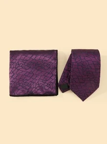 Hombres Gemelos con patrón de paisley con cordón & con bolsillo cuadrado & - Morado - Ver 3