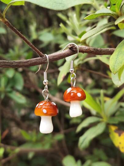 Fairycore Mushroom Drop Earrings