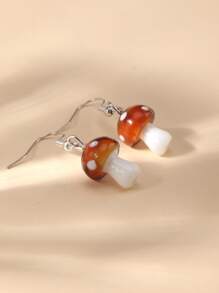 ROMWE Fairycore Pendientes con forma de seta