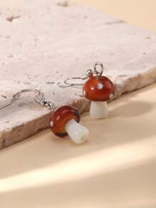 ROMWE Fairycore Pendientes con forma de seta