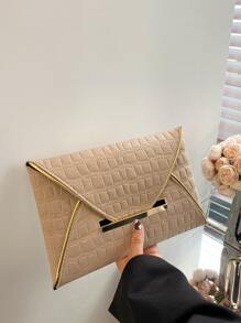 ly hợp Tương phản ràng buộc In cá sấu Đúng mốt - Màu be - Xem 1