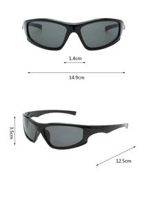 街頭風2對包圍式太陽眼鏡Y2K Grunge女士眼鏡沙灘陽光眼鏡 - 彩色 - 查看 4