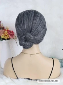 Ngắn Cosplay Tóc Giả Tổng Hợp Bun - Xám - Xem 2