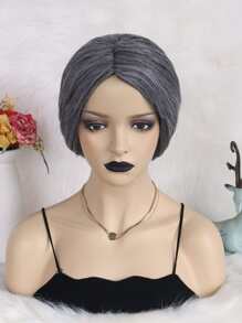 Ngắn Cosplay Tóc Giả Tổng Hợp Bun - Xám - Xem 3