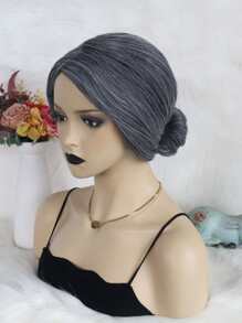 Ngắn Cosplay Tóc Giả Tổng Hợp Bun - Xám - Xem 4