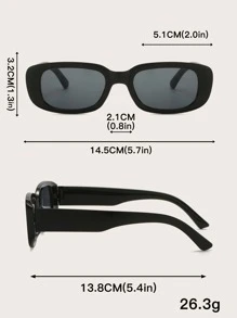 2pcs Geometric Simple Plastic Jelly Color Frame Decorative Fashion Glasses For Summer Beach Vacation,Outdoor,Travel - Grey - View 3