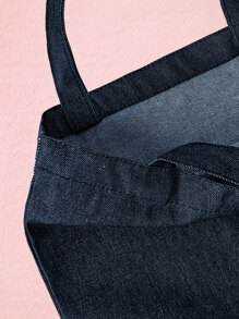 ROMWE Kawaii Bolsa de compras con estampado de rana - Azul Marino - Ver 3