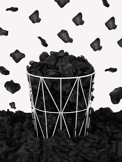 1200개/세트 부직포 시뮬레이션 꽃잎 디자인 색종이, 검은색 파티, 크리스마스용 색종이