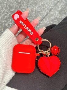 Valentines Plain Case Compatible With AirPods Compatible With Airpods1/2 AirPods Pro - Red - View 1