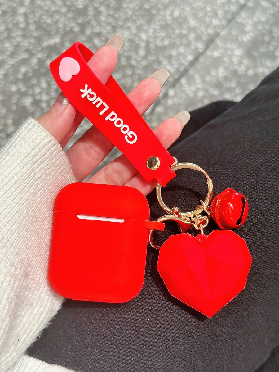 Valentines Plain Case Compatible With AirPods Compatible With Airpods1/2 AirPods Pro - Red - View 1