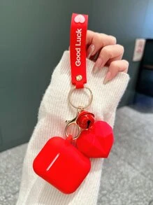 Valentines Plain Case Compatible With AirPods Compatible With Airpods1/2 AirPods Pro - Red - View 3