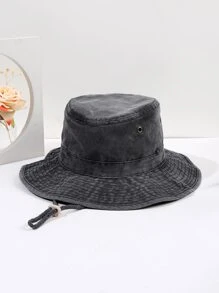 1pc New Women's Solid Color Patchwork Wide Brim Sun Hat, Suitable For Fishing, Hiking, Outdoor Activities And Daily Wear - Black - View 9