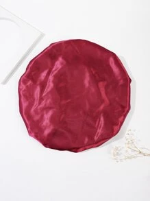 1pc New Arrival Ladies' Wide Brim Purple Stretchable Sleeping Hat - A Fashionable Haircare And Bathing Cap, Suitable For Daily Use Hair Sleep Cap - Red - View 3