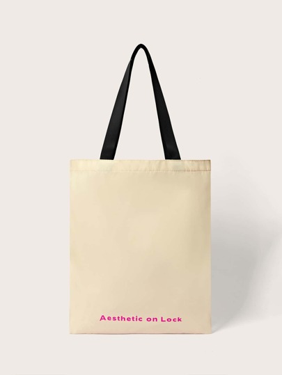 Letter Print Tote Bag