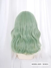 中等卷人造假髮帶劉海 - 綠色 - 查看 2