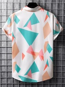 Manfinity Men Random Geo Print Shirt - Multicolor - View 2