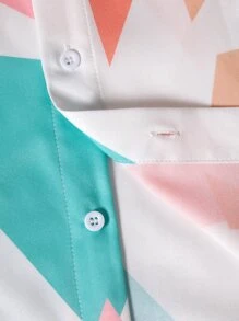 Manfinity Men Random Geo Print Shirt - Multicolor - View 5