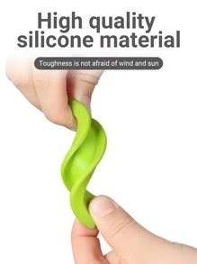 5pcs/set Silicone Clothes Windproof Hanger Buckle, Solid Color Fixing Buckle For Household - Blue - View 3